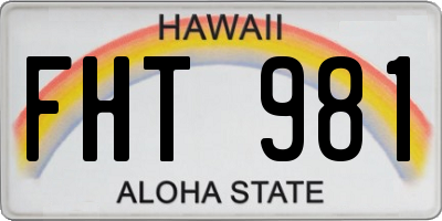 HI license plate FHT981