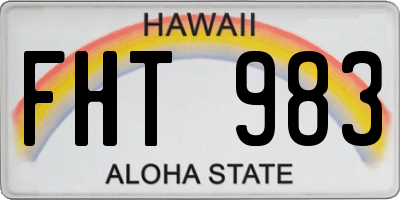 HI license plate FHT983