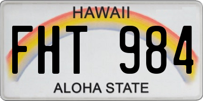 HI license plate FHT984