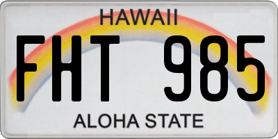 HI license plate FHT985