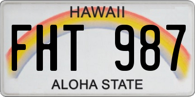 HI license plate FHT987
