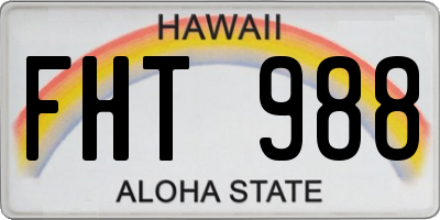 HI license plate FHT988