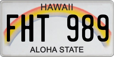 HI license plate FHT989