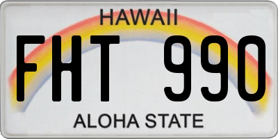HI license plate FHT990