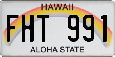 HI license plate FHT991
