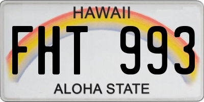 HI license plate FHT993
