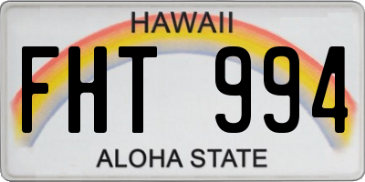 HI license plate FHT994