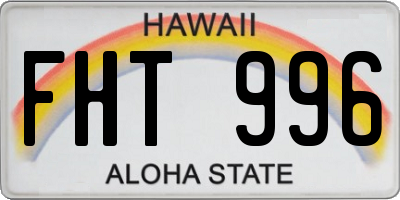 HI license plate FHT996