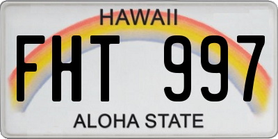 HI license plate FHT997