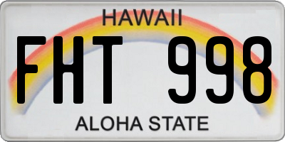 HI license plate FHT998