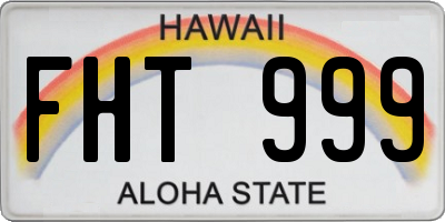 HI license plate FHT999