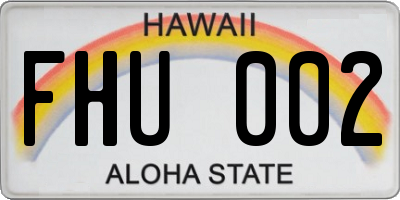 HI license plate FHU002
