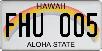 HI license plate FHU005