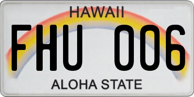 HI license plate FHU006
