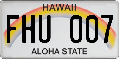 HI license plate FHU007