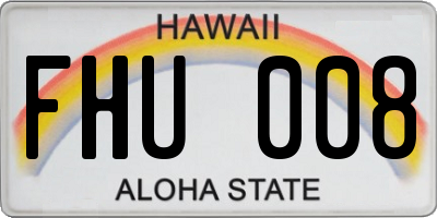 HI license plate FHU008