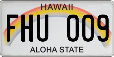 HI license plate FHU009
