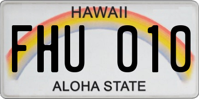 HI license plate FHU010