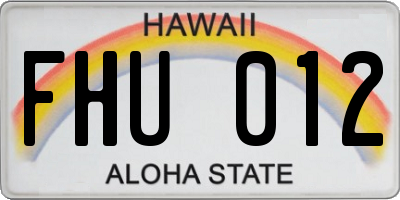 HI license plate FHU012