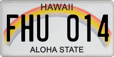 HI license plate FHU014