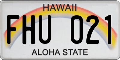 HI license plate FHU021