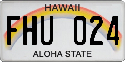 HI license plate FHU024