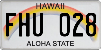 HI license plate FHU028