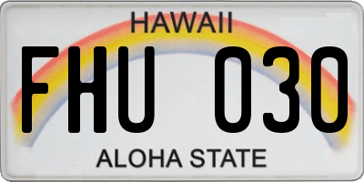 HI license plate FHU030