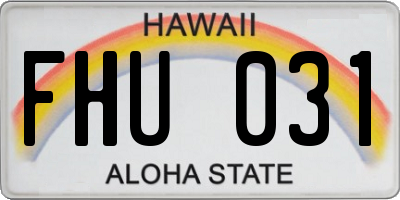 HI license plate FHU031