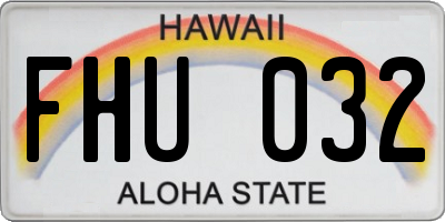 HI license plate FHU032
