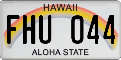 HI license plate FHU044