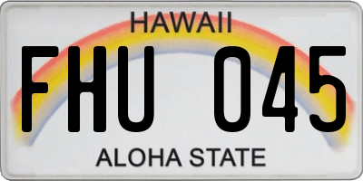 HI license plate FHU045