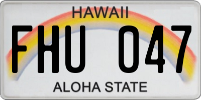HI license plate FHU047