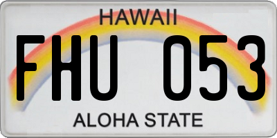 HI license plate FHU053