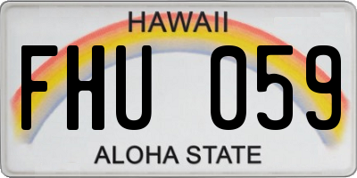 HI license plate FHU059