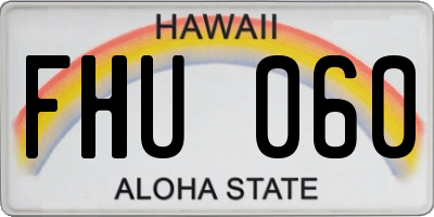 HI license plate FHU060