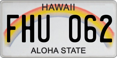 HI license plate FHU062