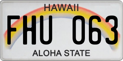 HI license plate FHU063