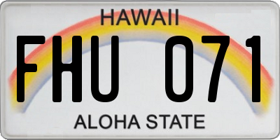HI license plate FHU071