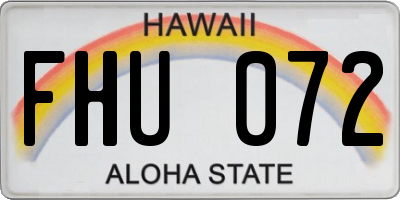 HI license plate FHU072