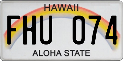 HI license plate FHU074
