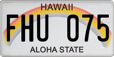 HI license plate FHU075