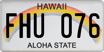 HI license plate FHU076