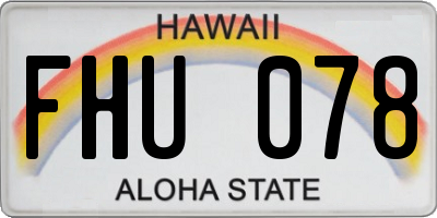 HI license plate FHU078
