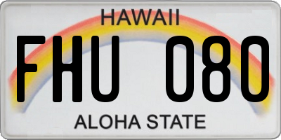 HI license plate FHU080