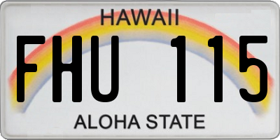 HI license plate FHU115