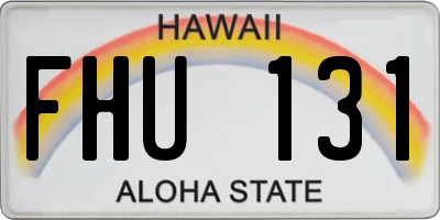 HI license plate FHU131