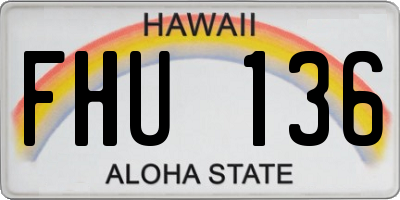 HI license plate FHU136