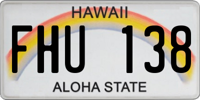 HI license plate FHU138