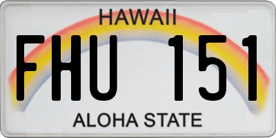 HI license plate FHU151
